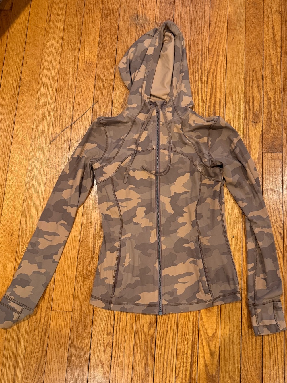 Lululemon Camo Zip-Up Hooded Define Jacket - Beige Camouflage